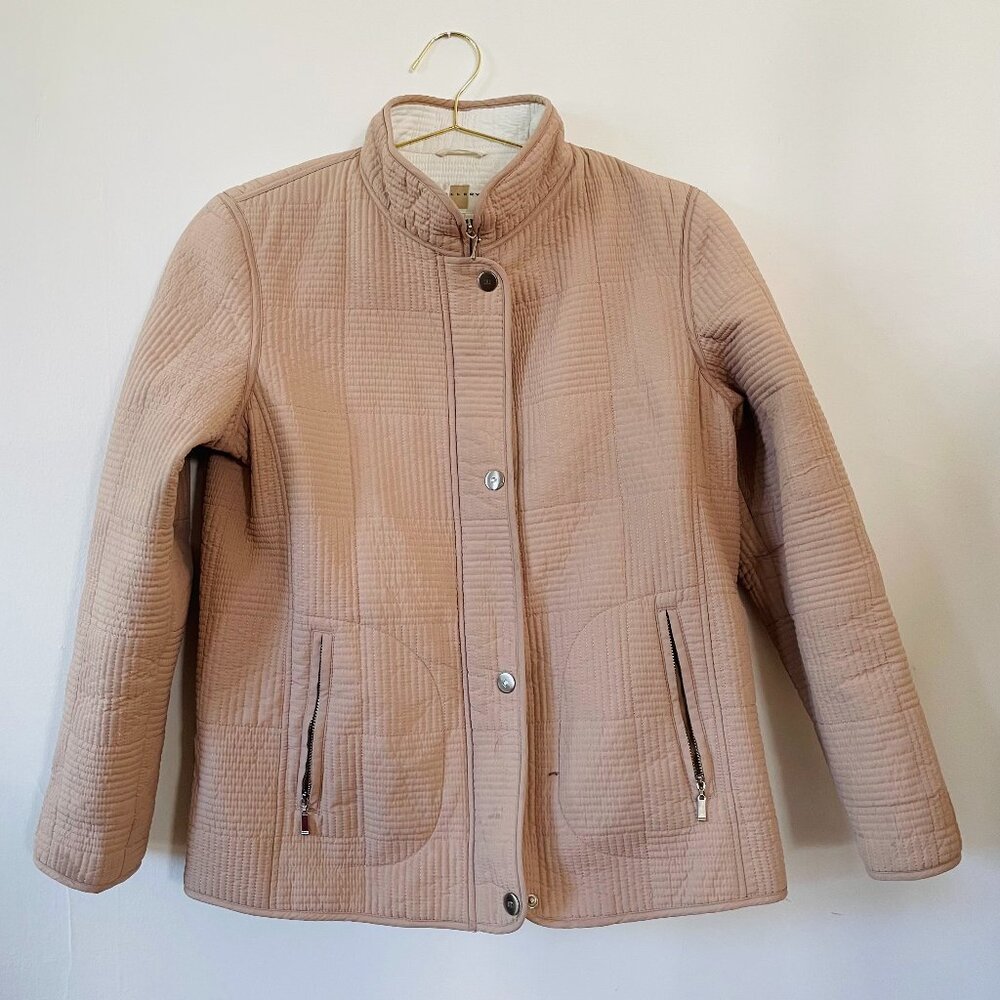Gallery Quilted Jacket – Dusty Blush / Nude Tone Textured Quilted Coat–Women’s M